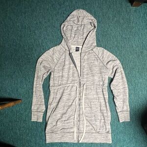 Gap Maternity Gray Hooded Zip-Up Sweater